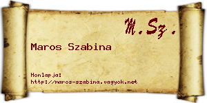 Maros Szabina névjegykártya